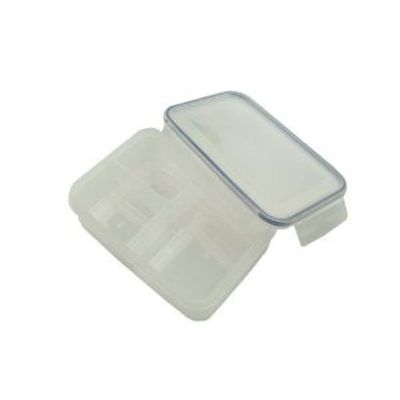 Addis 1.1 litre clip and close rectangular food storage container with insert, clear