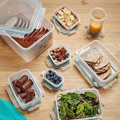 Addis Rectangular Clip and Close Food Storage Box, Clear, 2 Litre Capacity, 506370