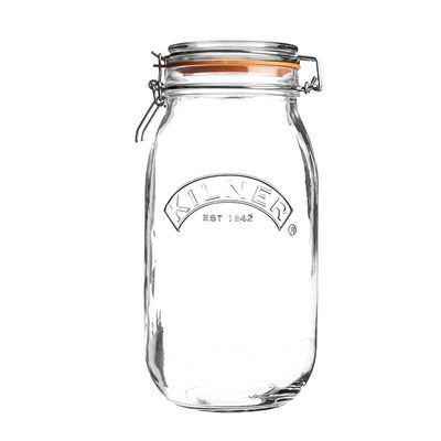 Kilner 0025.494 Cliptop Round Jar 3 Litre, Glass, L