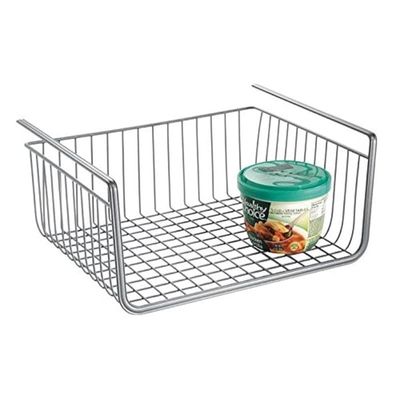 Idesign York Lyra Under Shelf Hanging Wire Storage Basket For Kitchen Pantry - Silver