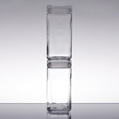 Anchor Hocking Stackable Glass Storage Jars with Glass Lid, 11 x 11 x 23.5 cm
