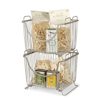 Spectrum Diversified Ashley Stackable Basket, Large, Satin Nickel