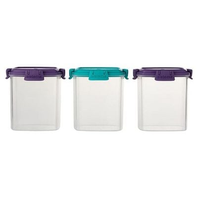 Sistema Medium Knick Knack pack of 3 To Go 138ml, are stackable and portable,, best to store your snacks and mints, Is Microwave, dishwasher safe and Phthlate & BPA Free