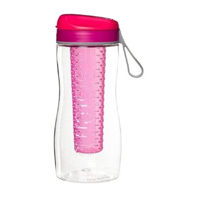 Sistema 800ml Tritan Infuser Bottle, with removable infuser, shatterproof & Scratch Resistant with wide mouth sipper, Dishwasher, Microwave Safe and BPA Free, Pink