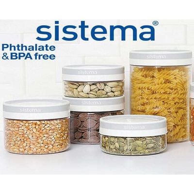 Sistema Tritan Ultra Round 550ML, stackable container, comes with clear finish, durable and shatter proof. Is dishwasher safe and BPA Free.