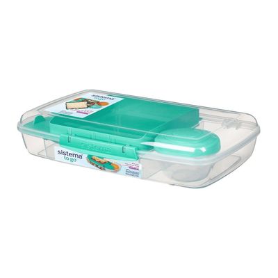 Sistema Bento  Lunch Box with Compartments 1.76L  Teal : Keep Food Fresh & Organized with BPA Free & Leakproof