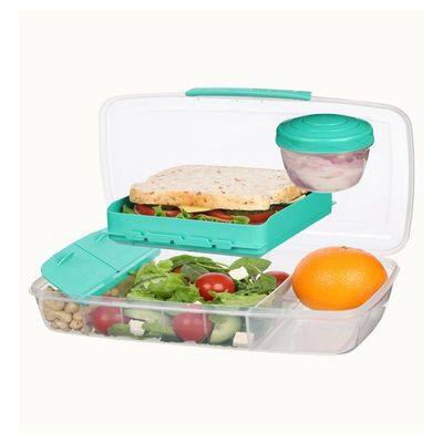 Sistema Bento  Lunch Box with Compartments 1.76L  Teal : Keep Food Fresh & Organized with BPA Free & Leakproof