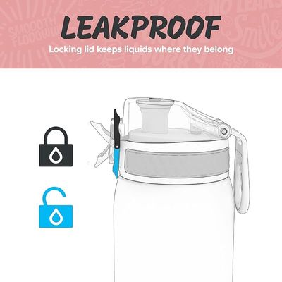 Ion8 One Touch Sport / Bike Water Bottle - Leakproof And Bpa-Free Water Bottle - Fits In Lunch Boxes, Handbags, Car Cup Holders, Backpacks And Bike Holders, 12 Oz / 350 Ml (Pack Of 1) - Rose Quartz