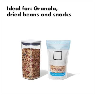 New Oxo Good Grips Pop Container - Airtight Food Storage 1.7 Qt - Square - Dried Beans 11233900UK