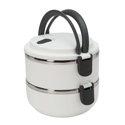 Kitchen Details Twist Open Lunch Box Container, 2 Tier, 26321-WHITE