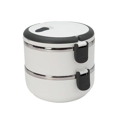 Kitchen Details Twist Open Lunch Box Container, 2 Tier, 26321-WHITE