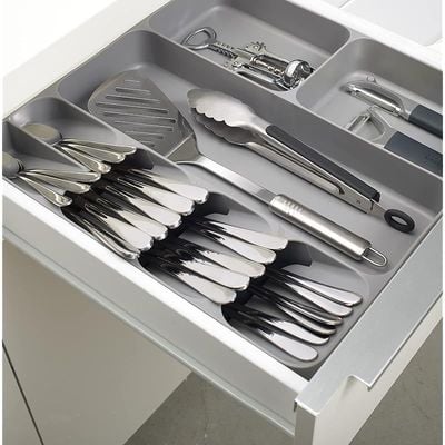 Joseph Joseph DrawerStore Kitchen Drawer Organizer Tray for Cutlery Utensils and Gadgets, Gray, One-size, 85127