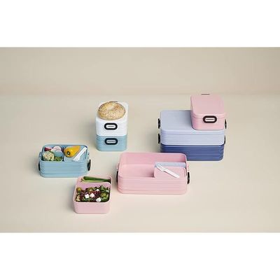 Mepal Lunch Box Take a Break Midi  Nordic Pink Capacity 900 ml  Compartment Lunch Box  Ideal for Meal Prep  Sandwich Box - Dishwasher Safe