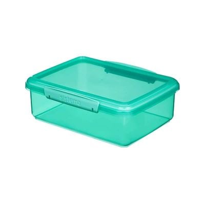 Sistema Lunch Box  Green, 2L : Spacious & Leakproof   Great for Meal Prep   BPA Free & Reusable