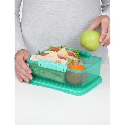 Sistema Lunch Box  Green, 2L : Spacious & Leakproof   Great for Meal Prep   BPA Free & Reusable