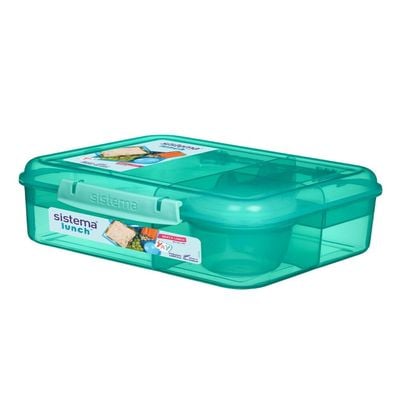 Sistema Bento  Lunch Box with Compartments 1.65L  Green : Keep Food Fresh & Organized with BPA Free & Leakproof