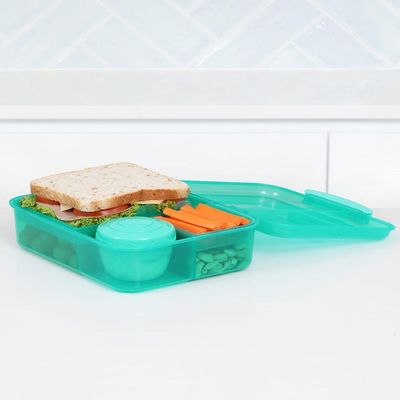 Sistema Bento  Lunch Box with Compartments 1.65L  Green : Keep Food Fresh & Organized with BPA Free & Leakproof