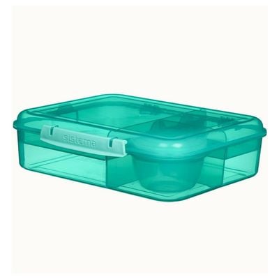 Sistema Bento  Lunch Box with Compartments 1.65L  Green : Keep Food Fresh & Organized with BPA Free & Leakproof