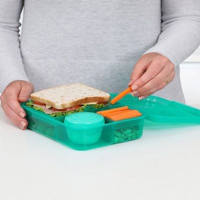 Sistema Bento  Lunch Box with Compartments 1.65L  Green : Keep Food Fresh & Organized with BPA Free & Leakproof