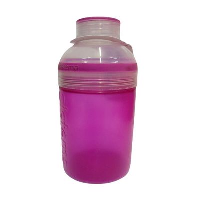 Sistema 580ML Trio Bottle, Portable with screw top Lid. Freezer, Dishwasher & Microwave safe without Lid and BPA Free. Pink