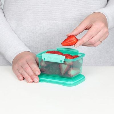 Sistema Rectangular Lunch Coloured Boxes  3 Pack : 400ml, Portion Control Containers   BPA Free & Portable