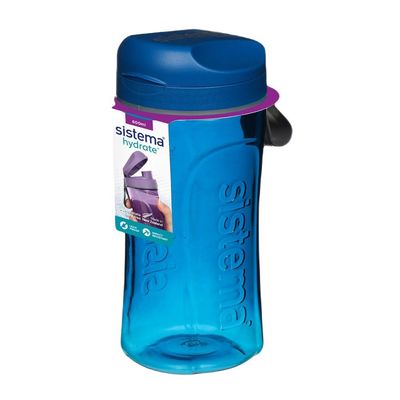 Sistema 600ml Tritan Swift Bottle  Blue : Lightweight & Durable   Great for Gym & Fitness Activities   Leakproof, BPA Free & Easy to Clean