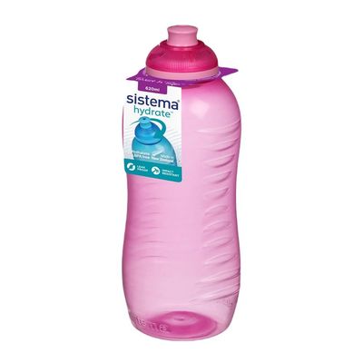 Sistema 620ml Squeeze Bottle  Pink : Gym & Fitness Bottle   Leakproof & BPA Free Hydration   Safe & Reusable 
