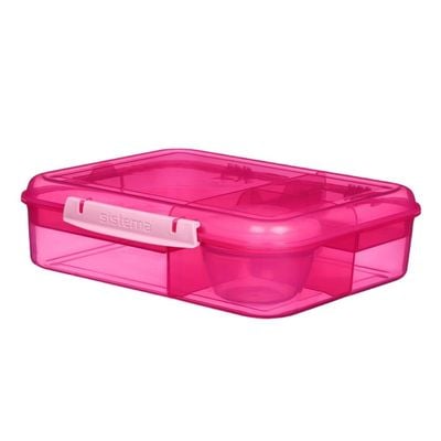 Sistema Bento  Lunch Box with Compartments1.65L  Pink : Keep Food Fresh & Organized with BPA Free & Leakproof