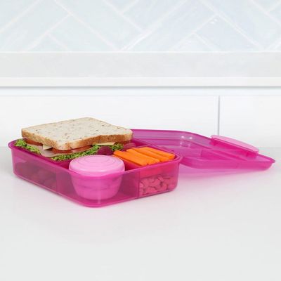 Sistema Bento  Lunch Box with Compartments1.65L  Pink : Keep Food Fresh & Organized with BPA Free & Leakproof