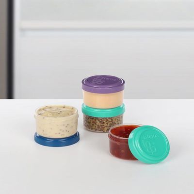 Sistema Dressing Containers  4 Pack  To Go:  Keep Dressings Fresh On The Go   BPA Free & Portable