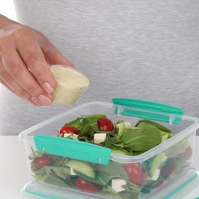 Sistema Dressing Containers  4 Pack  To Go:  Keep Dressings Fresh On The Go   BPA Free & Portable