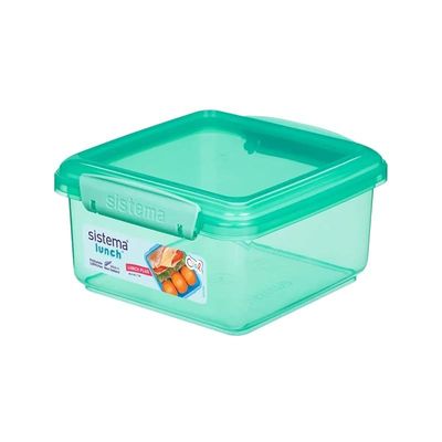 Sistema Lunch Plus Box with Easy Grip  Green, 1.2L : Perfect for Work or School   BPA Free & Leakproof