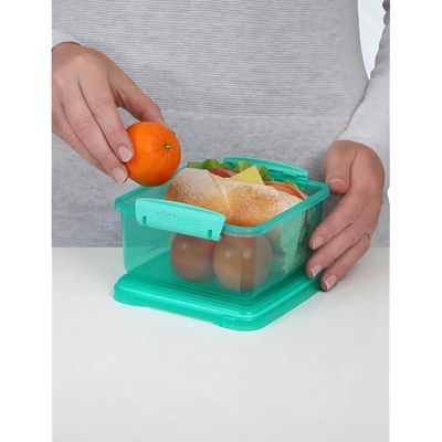 Sistema Lunch Plus Box with Easy Grip  Green, 1.2L : Perfect for Work or School   BPA Free & Leakproof