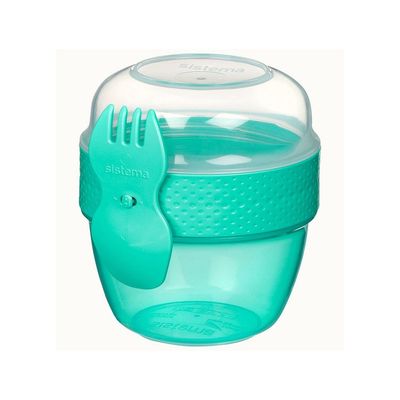 Sistema Snack Capsule TO GO 515ml  Green :  Easy to Carry & Store   Leakproof & Portable Snacks On the Go    BPA Free 