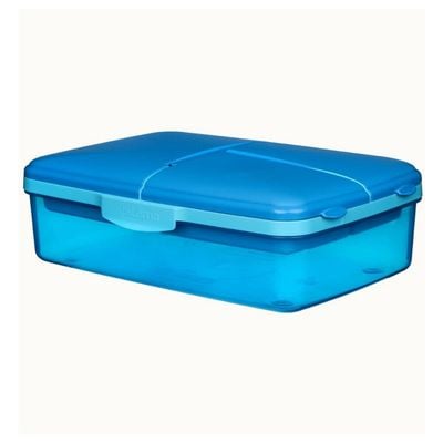 Sistema Slimline Quaddie Coloured Lunch Box with Stackable Containers   Blue, 1.5L : Easy to Carry and BPA Free