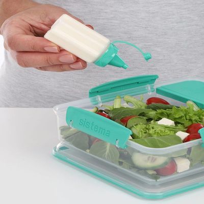 Sistema Sauce To Go  3 Pack : Leakproof, 35ml Sauce Containers   Keep Sauces Fresh On The Go  BPA Free & Portable