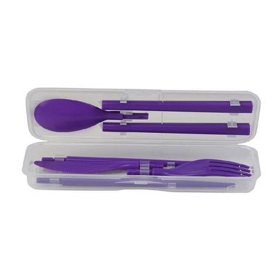 Sistema Cutlery To Go :Travel Ready, Lunch Box Essential , BPA Free & On the Go, Purple