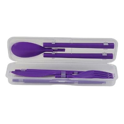 Sistema Cutlery To Go :Travel Ready, Lunch Box Essential , BPA Free & On the Go, Purple