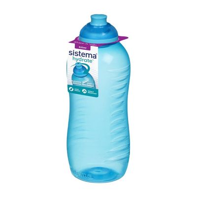 Sistema 620ml Squeeze Bottle  Blue : Gym & Fitness Bottle   Leakproof & BPA Free Hydration   Safe & Reusable 