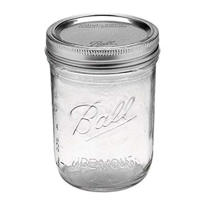 Ball Pint Wide Mouth Canning Jar With Lid 16oz