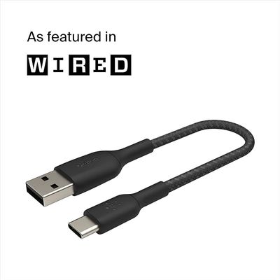 Belkin Braided Usb-C Cable (Usb-C To Usb-A Cable, Usb Type-C Cable For Samsung, Pixel, Ipad Pro, Nintendo Switch And More) - 2m, Black