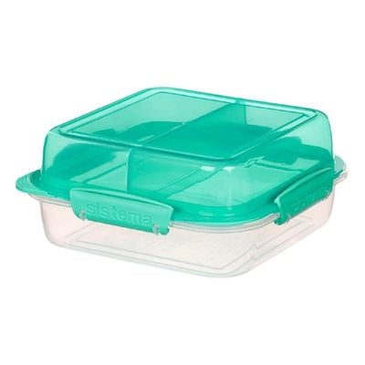 Sistema Lunch Stack To Go Green  1.4L : Leakproof & Stackable Lunch Box  BPA Free  Durable & Easy to Clean.