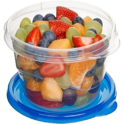 Sistema Takealongs Small Bowl food storage containers,clear with blue lid, Pack of 4, 760ML, Easy Clean, Microwave, dishwasher safe and BPA Free. 