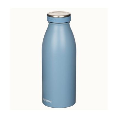 Sistema Hydrate Stainless Steel Water Bottle, 500 ml Leak Proof Reusable BPA & Phthalate Free Double Wall Vacuum Insulation Keeps Cold for 12 hrs, Hot 6 hrs, Coast Blue