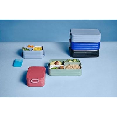 Mepal Lunch Box Take a Break Midi  Nordic Blue  Capacity 900 ml  Compartment Lunch Box  Ideal for Meal Prep  Sandwich Box - Dishwasher Safe