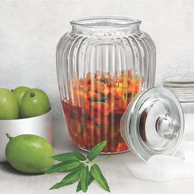 Treo By Milton Pot Jar With Glass Lid, 1 Piece, 2350 ml, Transparent Air Tight Storage Jar Kitchen Organiser Modular Dishwasher Safe