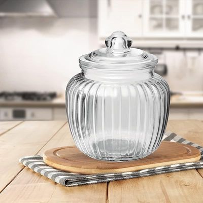 Treo By Milton Pot Jar With Glass Lid, 1 Piece, 1450 ml, Transparent Air Tight Storage Jar Kitchen Organiser Modular Dishwasher Safe