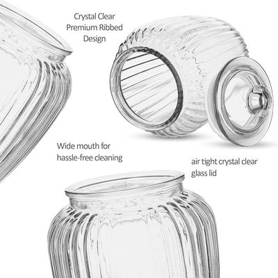 Treo By Milton Pot Jar With Glass Lid, 1 Piece, 1450 ml, Transparent Air Tight Storage Jar Kitchen Organiser Modular Dishwasher Safe