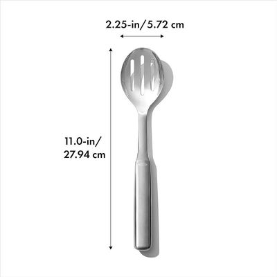 OXO 3120900 Steel Slotted Spoon, Stainless Steel/Black