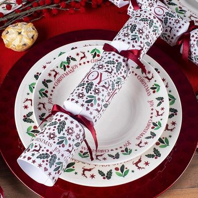 Harvey and Mason Set Of 4 Side Bowls Joy Range Porcelain Festive Christmas Dinner Setting Decor Soup Ice Cream